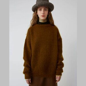Acne Studios Oversized Mohair Sweater in Cognac Brown